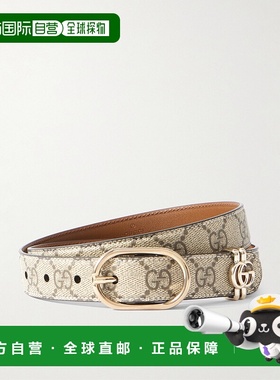1h可退 香港直邮潮奢 Gucci 古驰 女士 饰椭圆形搭扣GG腰带 81300