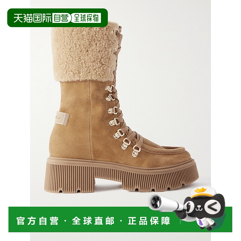 1h可退 香港直邮潮奢 bogner 博格纳 女士 Turin 皮毛饰边绒面革