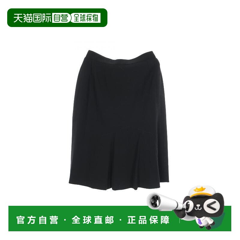 日本直邮中古Chanel香奈儿女A级95新skirt裙子羊毛裙子黑色包臀裙图片
