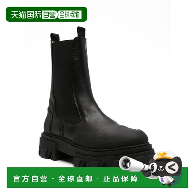香港直邮GANNI 女士靴子 S2576099 SS2025 黑色 Chelsea mid leat