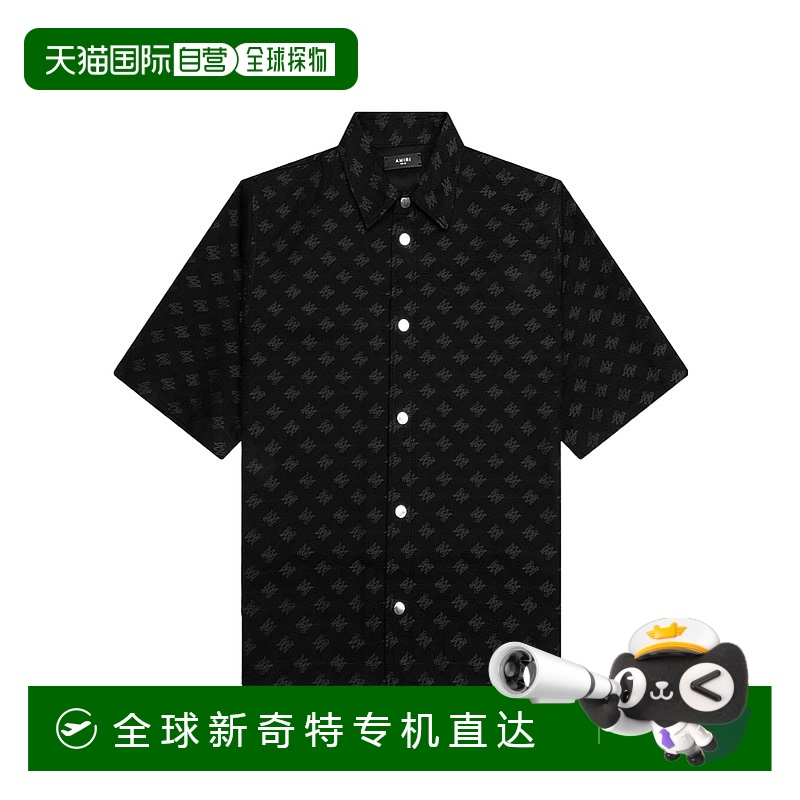 1h可退 香港直邮AMIRI 男士衬衫 AMSTCA1136001 SS2025 黑色 短袖