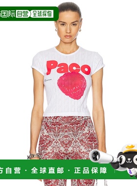 1h可退 香港直邮潮奢 Rabanne 女士 Paco 印花T恤衬衫 25PJTE003C