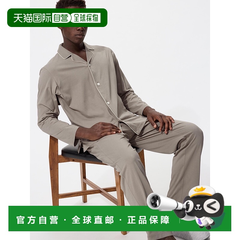 日潮跑腿UNIQLO优衣库 Airism 棉质睡衣套装 33 KHAKI MEN XS 479