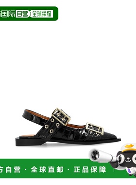 香港直邮GANNI 女士芭蕾乐福鞋 S27964926099 SS2025 黑色 BALLER