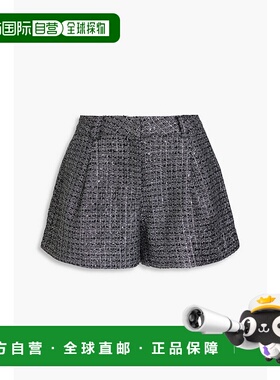 香港直邮Maje 女士 珠片精饰金属感花呢短裤 MFPSH00520ARGENT