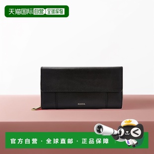 自营Fossil 女士 Jori RFID 皮革翻盖手拿包 - 黑色 【美国奥莱】