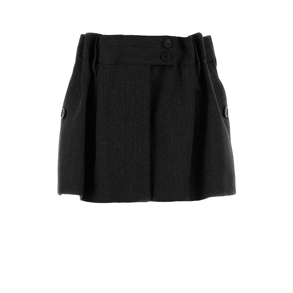 PRADA 女士半身裙 P132ZGSOOO17YUF0308 AW2025 黑色