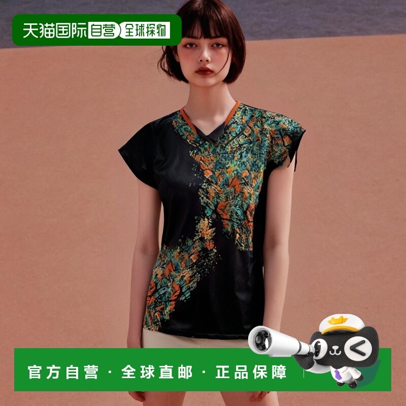 日本直邮朗讯网球羽毛球服女 衬衫 无领 女 XLH-256高档舒适百搭