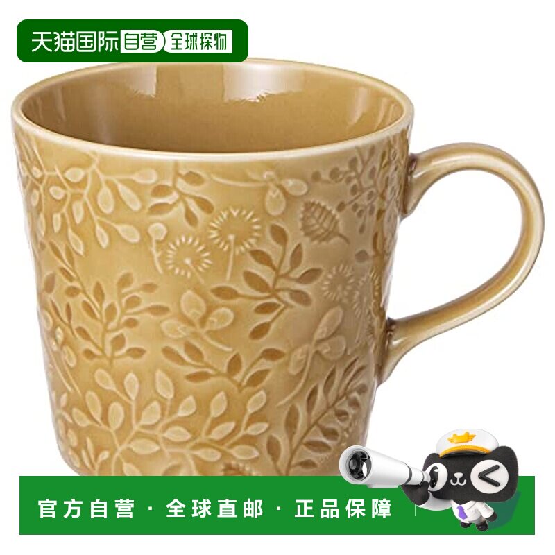 Narumi鸣海  百图腾团马克杯精美花卉浮雕陶瓷 350cc微波炉瓷器