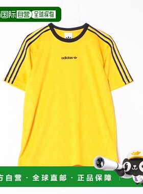 1h可退 日本直邮adidas男士短袖 jacquard提花T恤 KE3336 明黄色