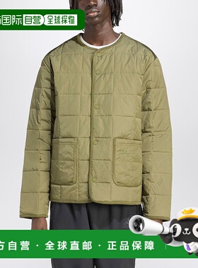 1h可退 香港直邮潮奢 Adidas Originals 男士 绿色绗缝夹克 JW581