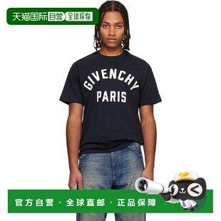 香港直邮Givenchy 纪梵希 男士 海军蓝 Paris Embroidery T 恤 BM