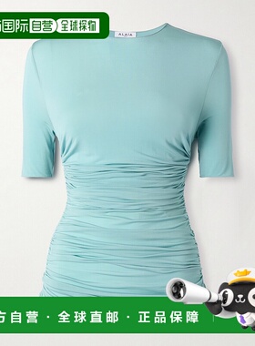 1h可退 香港直邮Alaia 女士 褶皱弹性针织T恤 AA9H1248J050B上衣