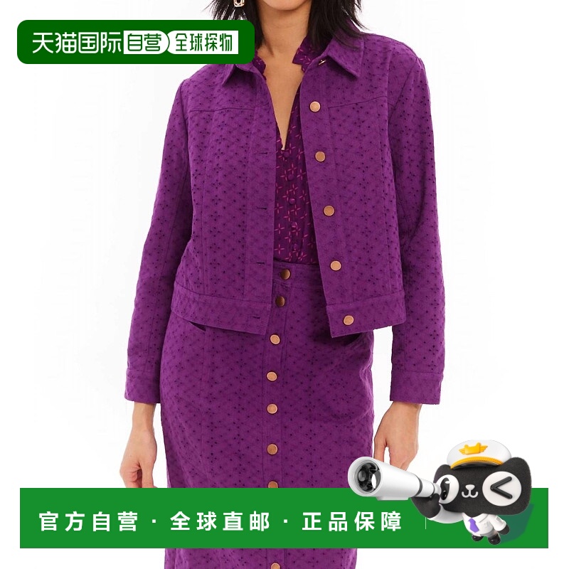 自营 allisonLiv Eyelet Twill Jacket In Eggplant - eggplant