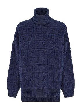 FENDI 21SS 蓝色FF针织毛衣 Women