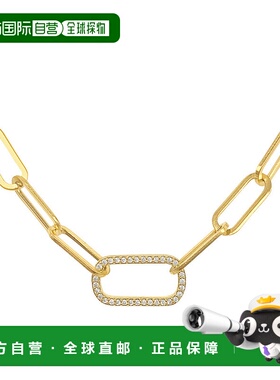 自营 Adornia 回形针链配大链节项链 金色 黄色 美国奥莱直发