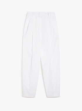 Sportmax 斯宝麦斯 女士 LEONE 长款光亮白色裤子 2512131142600