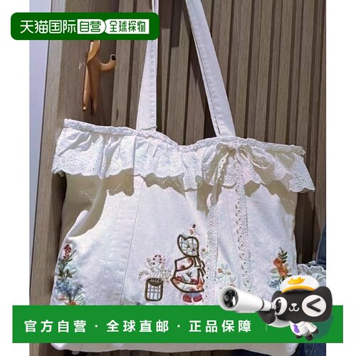 日本直邮urge select 女士 A4通勤托特包 花卉刺【付后1h可退】
