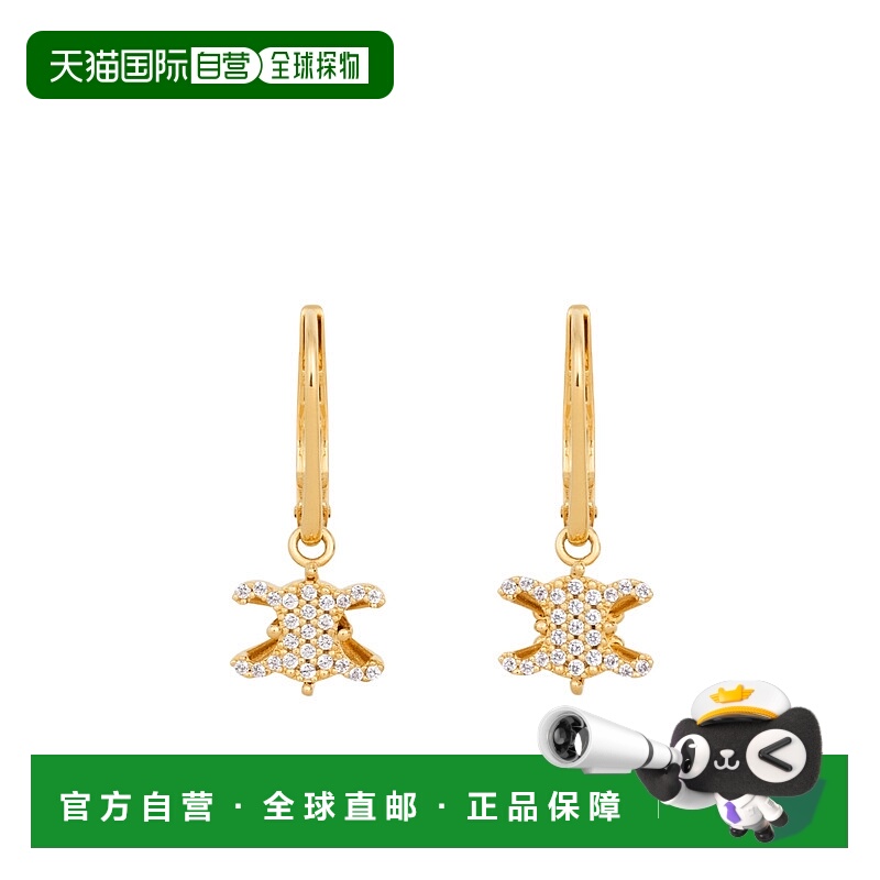 香港直邮CELINE 女士耳饰 461NU6BCZ35OR AW2025 金色 徽标耳环