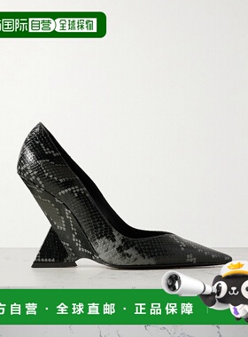 1h可退 香港直邮The Attico 女士 Cheope 蛇皮质感浅口鞋 250WSH0