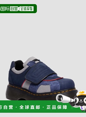 自营欧洲直邮DrMartens马丁大夫 Buzz女士蓝色混绑带鞋材质厚底鞋