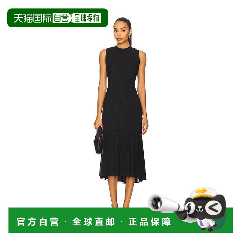 1h可退 香港直邮潮奢 THEORY 希尔瑞 女士 层叠绑带领连衣裙 P040