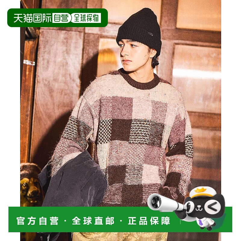 1h可退 日本直邮niko and... 男装 复古感块状针织半拉链套头衫 6