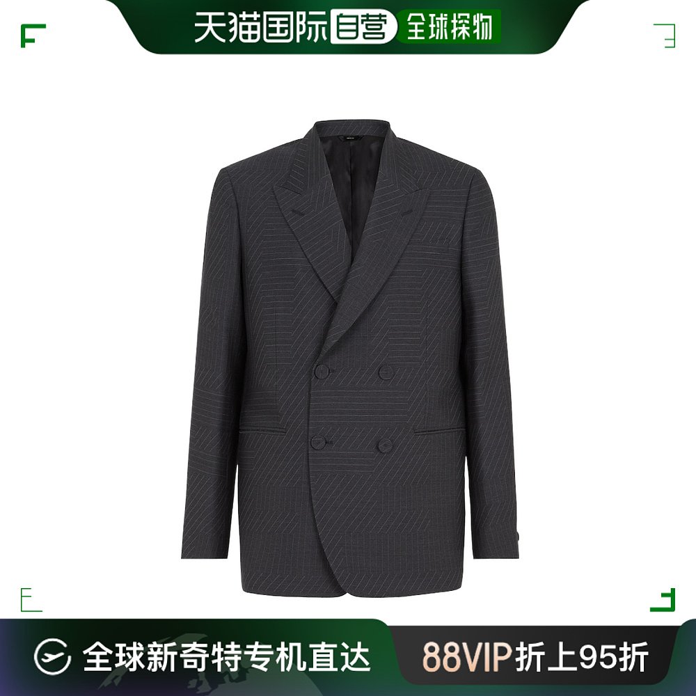 香港直邮潮奢 Fendi 芬迪 男士 长袖羊毛西装外套 FJ0709APO4