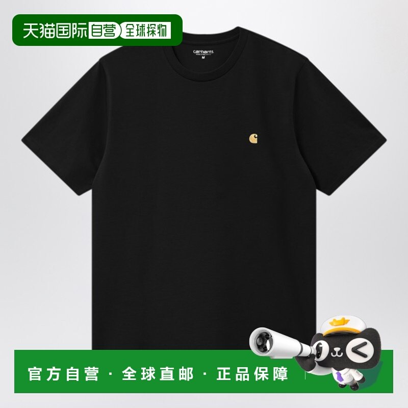 1h可退 香港直邮潮奢 CARHARTT WIP 男士 S/S Chase 黑色棉质T恤,男装,T恤,淘宝优惠券,粉丝福利购,淘宝优惠卷