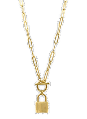 自营 Adornia 防水锁回形针链扣项链金色 - 黄色 美国奥莱直发