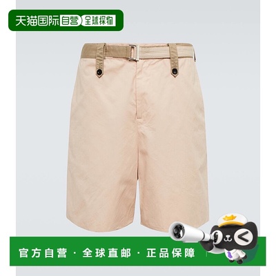 1h可退 香港直邮Sacai 男士 棉质斜纹棉布短裤 pink粉色 舒适时尚