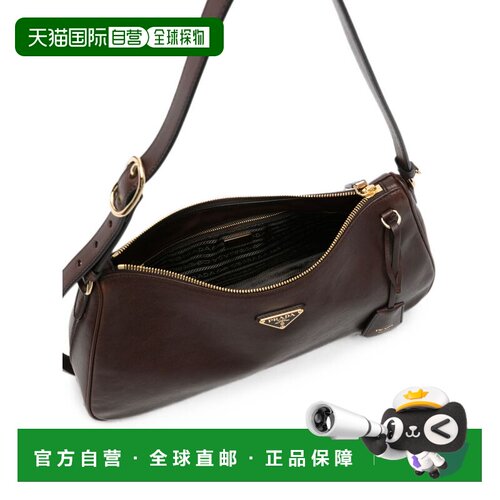 香港直邮Prada 普拉达 女士 深褐色纳巴革肩包 1BC3032ZUC