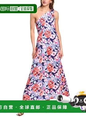 自营 MARINA塔夫绸连衣裙-蓝色 美国奥莱直发服饰长裙