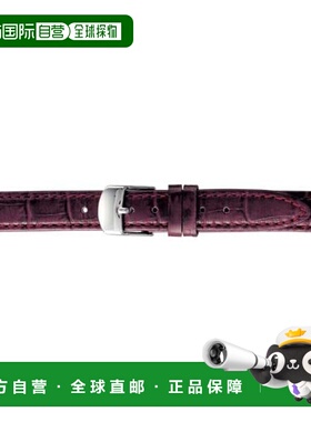 日本直邮BKME053EL BAMBI SCOTCHGARD 酒红色压纹皮革表带