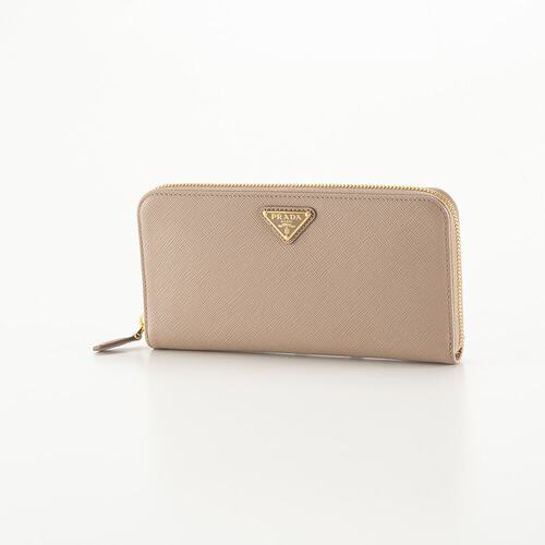 日本直邮Prada SAFFIANO TRIANGOLO 圆形长款钱包 1ML506 QHH