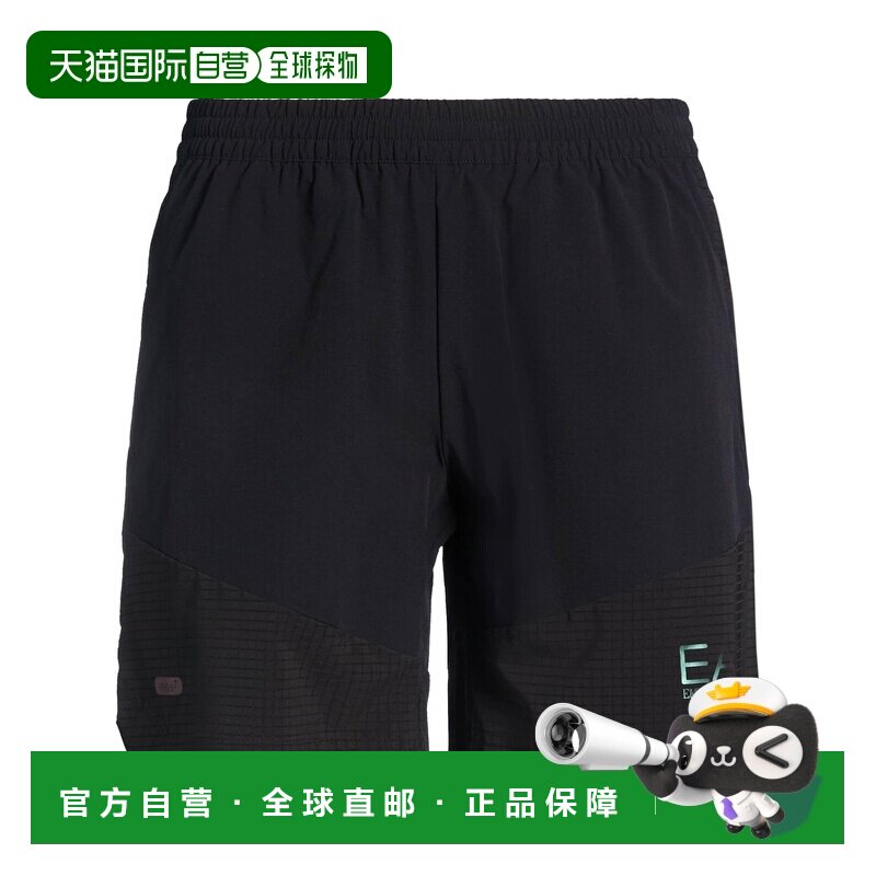 香港直邮潮奢 Ea7 男士 运动短裤 black黑色 舒适时尚
