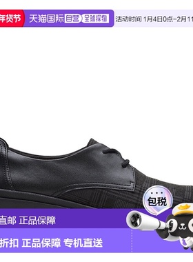 自营 Clarks Calla黑色皮革红宝石-黑色趣味 美国奥莱直发德比鞋