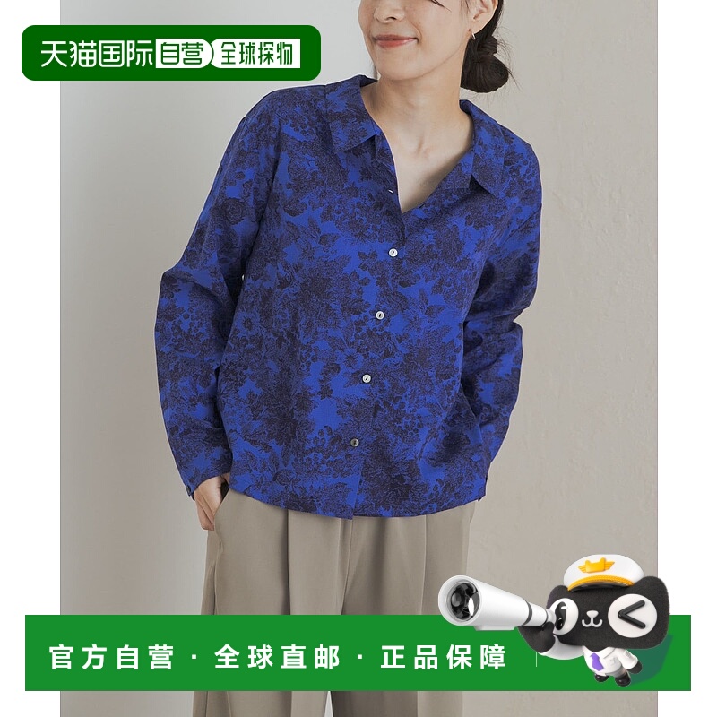 1h可退 日本直邮mizuiro ind 女装复古印花衬衫 显瘦宽松短款设计