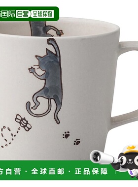 【日本直邮】Hasami ware 马克杯 容量约 280ml 猫 灰色 25442