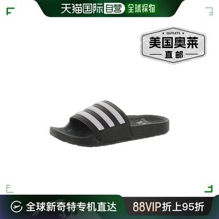 垫泳池拖鞋 纹理鞋 男式 adidasAdilette 黑色 Boost 美国奥莱