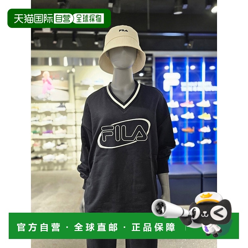 韩国直邮FILA [坡州分店] 惠拉女式传统宽松 V 领上衣（FS2POG115