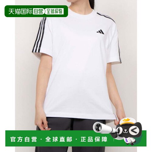日本直邮adidas 女士 短袖T恤 W ESS+ 3S T恤 JW4500 白色运动
