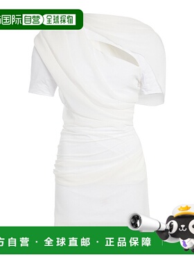 1小时内可退 香港直邮Jacquemus 女士 Castagna 剪口垂褶雪纺迷你