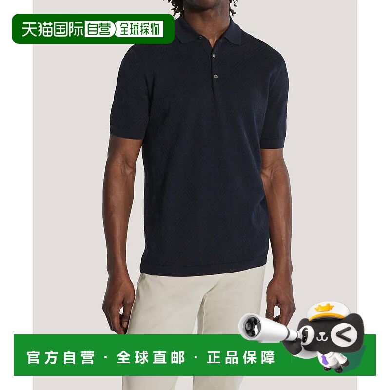 自营jack victorTextured Knit Polo In Midnight - midnight 美