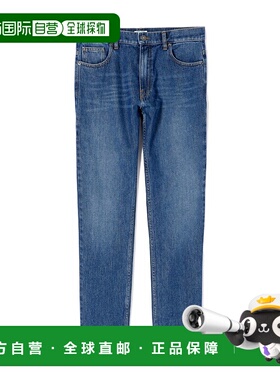 香港直邮KENZO 女士牛仔裤 2PA2556EB76 SS2021 蓝色 徽标直筒牛