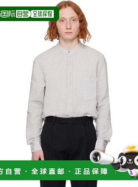 1h可退 香港直邮潮奢 zegna 杰尼亚 男士 灰色纽扣衬衫 UDX38A7SR