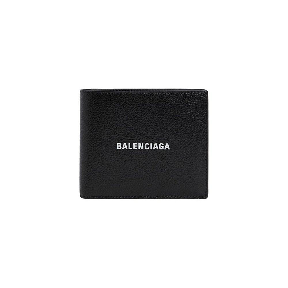 balenciaga/巴黎世家 男士黑色小牛皮标志饰面方形钱包