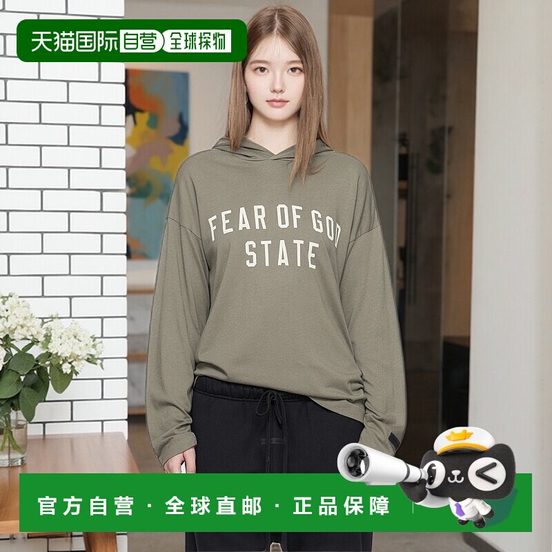 1h可退 香港直邮Essentials 女士 灰色长袖连帽衫 125SP257177FW