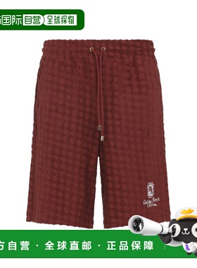 1h可退 香港直邮AMIRI 男士 CHATEAU 红色棉质短裤 AMBMSO1042