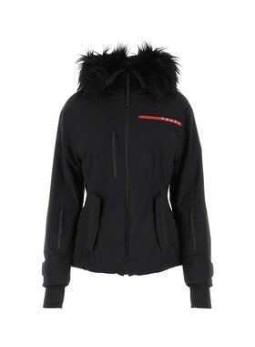 潮奢 Prada 普拉达 女士 RE-NYLON 黑色滑雪夹克 292092S2221ZU1